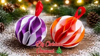  How to make Paper cutting Christmas ornament 🎄✨/DIY Paper Christmas Ornament/Easy Christmas Craft 