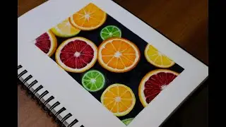 Sliced  Citrus  Fruits Acrylic  Painting #shorts