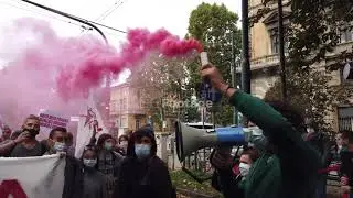 Students protest against the Italian government