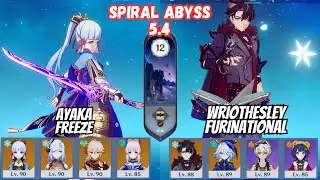 C2 Ayaka Freeze / C1 Wriothesley Furinational Spiral Abyss Floor 12 5.4 Genshin Impact [原神]