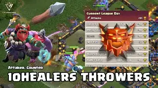 [CLASH OF CLANS] Day 1 | Mass 10 Healers Throwers Attack!!