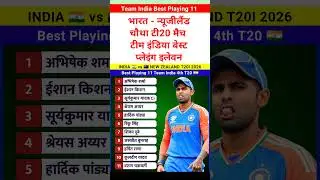 India vs New Zealand 4th T20 Match 2026 Best Playing 11 #playing11 #indvsnz #cricket #shorts