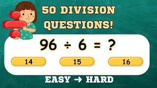 Division Quiz for Class 4 & 5 | 50 Easy to Tricky Mental Math Questions #mathsquiz #quiz