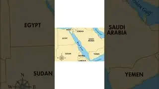 Red Sea border country in map