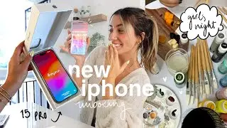 unboxing my new iPhone 15 pro! + paint night & sunday spin