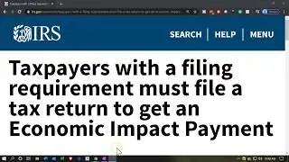 IRS Tax News Taxpayers with a filing requirement must file a tax return to get an EIP