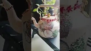 Tea kettle diy #beautifuldiy #teakettle #decoupage #acrylicpainting