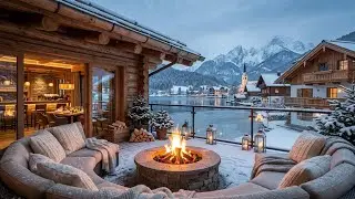 ✨ Austrian Alps Winter Escape + Jazz | Lake Lights & Mountain Calm
