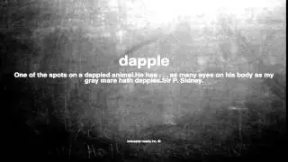 What does dapple mean