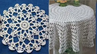 مفرش طاولة دائري سهل و مميز وممكن تكبيره بالكروشية الجزء١ crochet doily circle easy