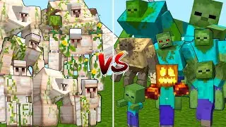 All Mutant Zombies vs All Mutant Iron Golems | Minecraft Mob Battle