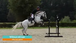 The position of the rider during jumps.