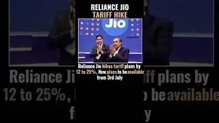 Reliance Jio hikes tariff plans by 12 to 25% #shorts