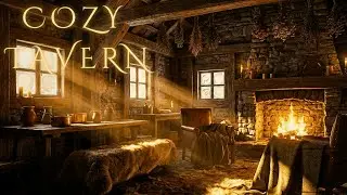Cozy Winter Tavern Ambience | 3 Hours of Medieval Fantasy Music + Fireplace (D&D/Study/Sleep)