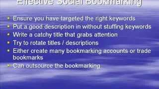 Video 2 Effective Social Bookmarking