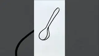 How to Draw a Spoon Easy | Spoon Drawing | #shorts #kshetrasworld #youtubeshorts #spoon #drawing