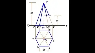 Engineering Graphics Lecture 014Z5 Development of Surfaces of Solids XXXI  Develop Hexagonal Pyramid