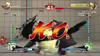 PS3 ShioTaroMaru ( Rufus ) Vs Sugar1014 ( Sagat ) USF4 Ranked Match