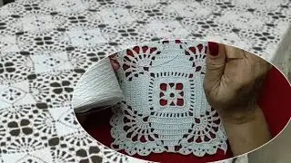 Teje bonito cuadradito para mantel a crochet