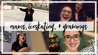 College WIML|  Exams, First Time Iceskating + Grammys