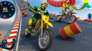 Racing on Bike Motocross Racing Simulator - Dirt MotorCycle Stunt Race 3D - Android GamePlay