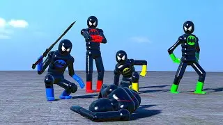 Batman vs Venom & NPCs with Active Ragdoll Physics - Overgrowth