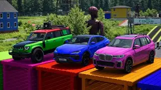 Drive Off-Road Cars on New Mega Ramp Challenge | Lamborghini Vs Defender Vs Toyota Off-Road Test