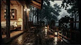 Deep Sleep Rain 🌲🌧️ Silent Forest Cabin Night for Sleep & Relaxation {No Music}