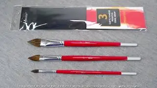 MEEDEN Artist Squirrel Hair Oval Wash Paint Brushes, Cats Tongue Shape Set, 3 Pieces