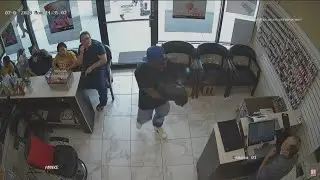 Failed robbery attempt at Atlanta nail salon as patrons largely ignore 'gunman'