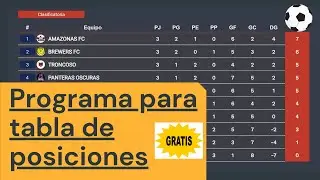 Como crear una tabla de posiciones Online - Organizar Torneos de f&uacute;tbol