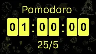Aesthetic1-Hour Countdown Timer | Pomodoro Timer | Crackling Fire, Flip Clock | Study With Me✨