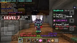 Finally zombie slayer level 7 and reaper mask in crafters mc Skyblock