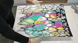 Maria Brookes Cells - Experimenting with thicker paints, and big cells