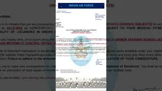 Airforce 02/2023 intake joining letter.|| #airforce #trending