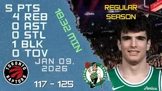 Hugo Gonz&aacute;lez Player Full High Lowlights vs RAPTORS 09 01 2026 NBA REGULAR SEASON Game