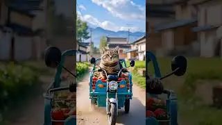 Mochi the Cat's Gardening Adventure: Strawberry Picking
