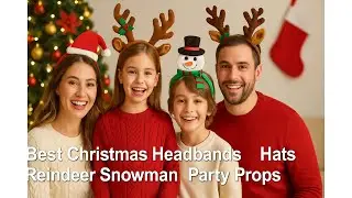 🎅 Лучшие рождественские повязки на голову, шапки, олени, снеговики, реквизит для вечеринки | Рожд...