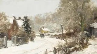 Quiet Snowy Village Road | Winter Landscape Painting | Silent TV Art Screensaver in 4K | 2 Hours