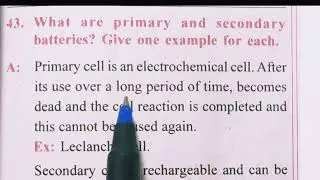 what are primary and secondary batteries? Give one example for each.