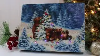 A2248 Playful Bears 8x6 Lighted Tabletop Canvas