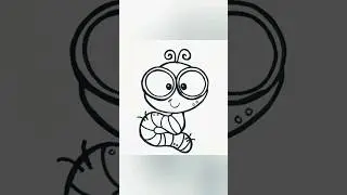 Draw and color the worm  Easy drawing #shorts #drawing #art