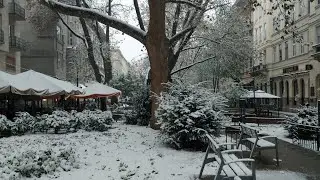 Snowy Day in Budapest