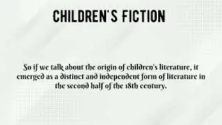 children's Fiction/short summary #english #englishliterature #childrensfictionbooks