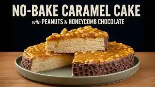 NO-BAKE CARAMEL WAFFLE CAKE with Chocolate Honeycomb