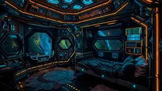 Deep Space Sleeping Quarters | White and Grey Noise | Relaxing Sounds of Space Flight
