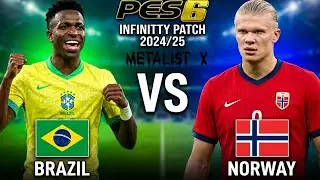 PES 6 Infinitty Patch 2024/25 - Gameplay - Brazil vs Norway