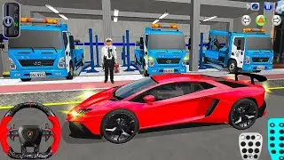 New Tow Truck & Red Lamborghini Parking in Auto Repair Shop - 3D Driving Class 2026 - Android Games 