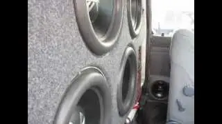 4 Crossfire XS V2 15's on 2 Crossfire 8k amps ~ Autorama 2013