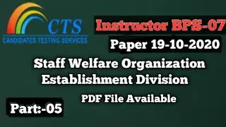 CTS Instructor Solved Paper Part 05 [Staff Welfare Organization] Candidate testing service CTS